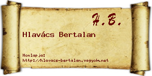 Hlavács Bertalan névjegykártya